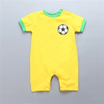 Yeni varış Bebek Tulumu Messi Futbol Spor Yeni Doğan Bebek Kıyafetleri Bebek Spor Bebek Kıyafetleri Bebes Yaz Roupas Çizgili