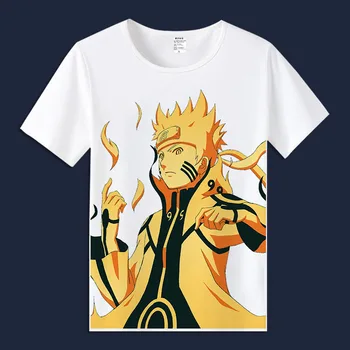Yeni Yaz Erkek T-shirt Naruto Cosplay T-Shirt Anime Çizgi film Uchiha Sasuke Tshirt Rahat Kısa Kollu Tişört