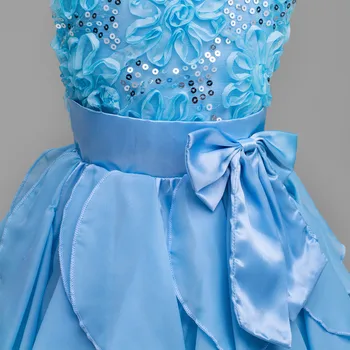 Yeni Yaz Kız 2-7 Yıl eski Bebek Çocuk Simli Prenses Dantel Grils Elbise Parti Elbise Kolsuz Çocuk Giyim Elbiseler