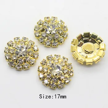 YENİ 10 adet/17 mm Yuvarlak altın düğme Taklidi düğmesi DİY Düğün giyim düğmeleri toka Dekorasyon nakliye Ser
