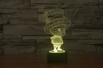 YENİ sıcak 7color değişen 3D Bulbing Işık Tek parça Tony Chopper görsel yanılsama lamba yaratıcı aksiyon figürü oyuncak Noel LED