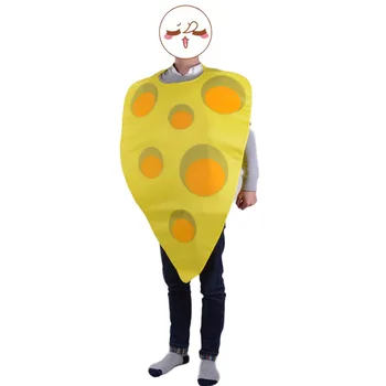 Yetişkin Büyük Peynir Kama Kıyafeti Komik Günlük Yiyecek Süslü Elbise Maskot Kostüm Unisex Tulum Cadılar Bayramı Partisi Bir Boyutu Kostüm