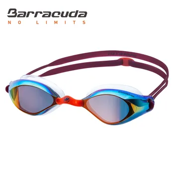 Yetişkinler için Yarış Barracuda Yüzmek Goggle SIVI DALGA Ayna Lensler Silikon Contalar UV koruması Parlama önleyici Yarışma #73010