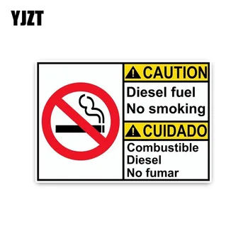 YJZT 15.8*10.8 CM Kişiliği DİKKAT DİZEL YAKIT yok, Sigara Yok. Uyarı İşaretleri PVC Grafik Araç Sticker C1-8308 Çıkartma