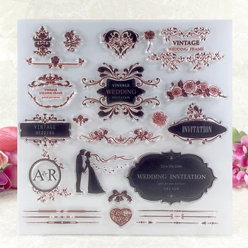 YLCS091 düğün setleri DİY albüm Kapakları kartları için açık pul 20,5*20,5 cm kabartma klasör lastik damga dekorasyon silikon