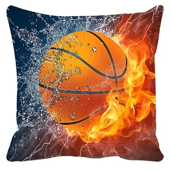 YMQY Peluş Yastık Kapak 3D Kanepe kırlent Basketbol Desen Dekoratif yastık 45 75cm funda cojin*Kare kapsar 45,50*