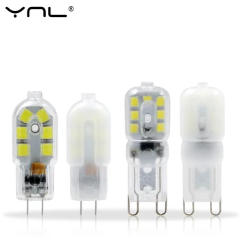 YNL G4 LED Lamba 12 V 220V Lampada G9 W OKUYUN SMD 859 Mini Ampul Sütlü veya Şeffaf 360 Kiriş Açı Işıklar G4 Halojen Yerine LED