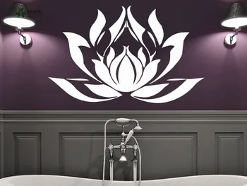 YOYOYU Duvar Çıkartması Vinil Moda Yatak Odası Duvar Sticker Repetable Lotus Çiçeği Çıkartma Etiket Mandala Namaste Yoga Dekor YO091