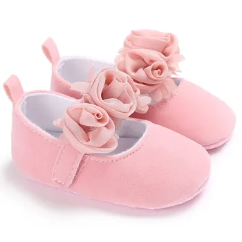 Yumuşak Tatlı Mary Jane Çocuk Düğün Ayakkabı Yeni Doğmuş Çocuklar Prenses Tarzı İlk Walker Kız Bebek Çiçek Ayakkabı Bebek