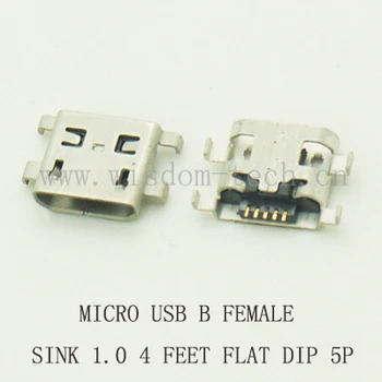 Yuva Mini jack USB 5pin şarj 10 adet/sürü Telefon kuyruğu bağlayıcı Mikro USB 2.0 1.0 DÜZ AĞIZ lavabo DİP 4feet