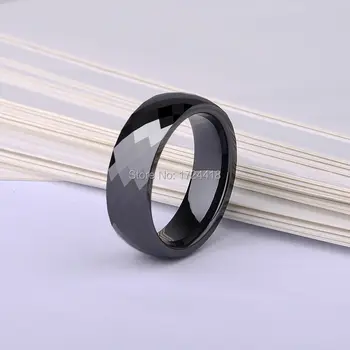 Yüksek Kalite 4 mm/7 mm Prizma Tasarım Erkek Yüzük Konfor için Siyah Seramik Yüzük 4-11 Boyutuna Sığdırmak çok Yönlü