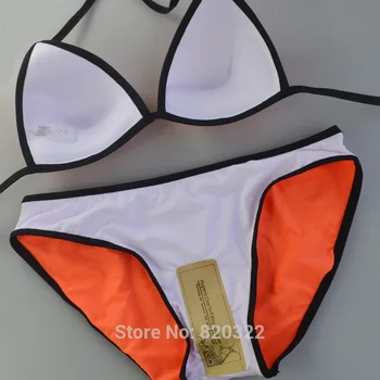 YÜKSEK KALİTE Supervalu parlak kadınlar basit güzel Seksi Üçgen Bikini Plaj Mayo Küçük göğüs secret bikini renkli