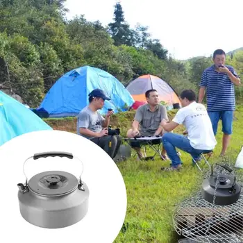 Yürüyüş Kamp Tırmanma Hayatta kalma Su Çaydanlık Demlik Cezve Açık 1.6 L Taşınabilir Ultra-hafif Alüminyum Alaşımlı Su Isıtıcısı