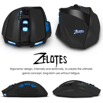 Zelotes Yeni F15 Oyun Mouse cs için + 2.4 G Kablosuz 2500 DPI, makaralı Mouse:git & lol Gamer yumuşak Serin ve moda