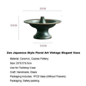Zen İkebana Japon Çiçek Düzenleme Vazo Çay Odası Seramik Kaba Seramik Saksı Kung Fu Çay Vintage Ev Dekorasyonu Yeni Set