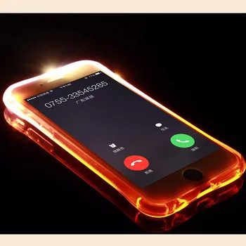 Zerosky Anti Knock Yumuşak SIFIRLAMA iPhone X 7 8 Hatırlatmak İçin Gelen Aramayı kılıfı Artı Fundas Durumlarda Telefonu yedeklemek LED Flaş Işığı