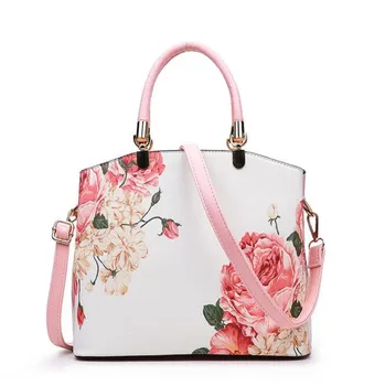 ZHİERNA Yeni Tasarımcı Bayanlar El çantası Ünlü Marka Baskı Çiçek PU Deri Kadın Çanta Omuz Çantası Çanta
