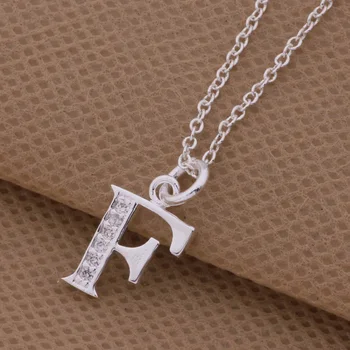 Zirkon güzel popüler takı hediye Fabrikası fiyatı ile AN212 en kaliteli silver F harfi kolye