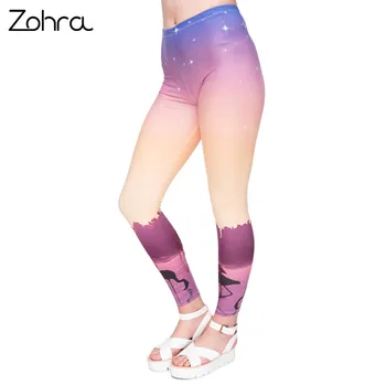 Zohra Flamingo Serisi Kadın Legging Mor Lake Baskı Tozluk Fitness İnce Yüksek Bel Kadın Pantolon