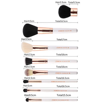 Zoreya Marka 15pcs Beyaz Temel Makyaj Fırçaları Günlük İçin Naylon Saç göz Farı Kapatıcı KaBuKi Kozmetik fırça makyaj Seti