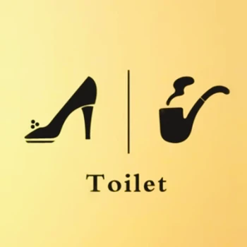 Çevre PVC Boru Topuklu tuvalet Duvar Sticker Vinil Çıkartma, Ev Dekor Çıkartma DİY logosu çıkartmaları çıkartmaları