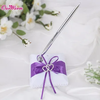 Çift Kalp ile romantik Düğün Dekorasyon Kalem Tutucu Stand 8 Renk Malzeme Lüks Düğün Süslemeleri Taslar