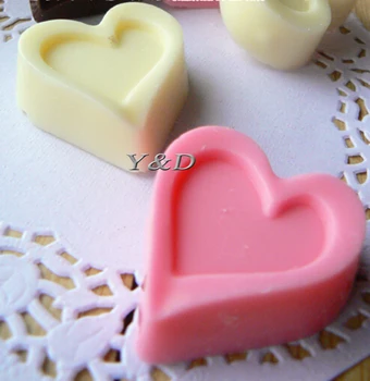 Çift Kalp Sert Plastik PC Çikolata Kalıp Pişirme Polikarbonat Çikolata Kalıp DİY DİY Enjekte