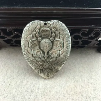 Çin tibet Gümüşü ortadan kaldırmak kötü maitreya Buda Heykeli nazarlık kolye kolye metal El Sanatları