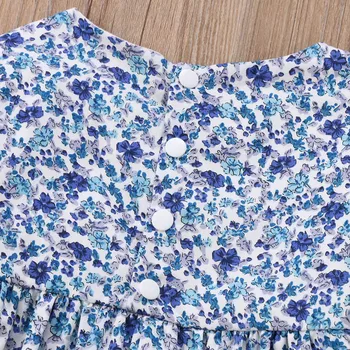Çiçek Yenidoğan Bebek Kızlar Çiçek Parti Elbise Mini Elbise Pamuk Uzun Kollu Bluz Üstleri Kısa Pantolon Külot Kıyafet Romper