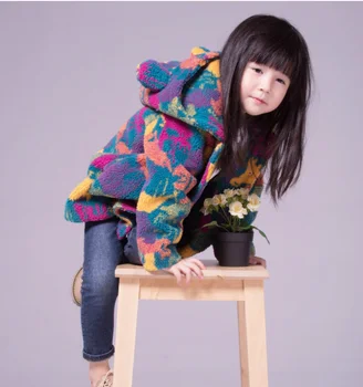Çocuk Giyim Çocuk Kız Renkli Kadife Ceket Bebek Çocuk Kapşonlu Kız Bebek Ceket Sonbahar Ve Kış Kalınlaştırmak