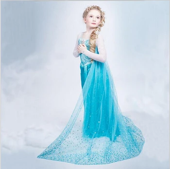 Çocuk Kızlar İçin Süslü Bebek Kız Noel Cadılar Bayramı Partisi Cosplay Dantel Tutu Elbise Prenses Elbise Mavi Elbisesi Akşam Balo Kostüm