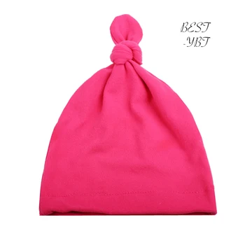 Çocuklar için Avrupa Amerikan Tarzı Sonbahar Güzel Düz Renk Örgü Knotbow Sıcak Şapka