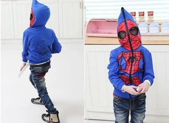 Çocuklar Karikatür Ceket Çocuklar Spiderman Kapüşonlu Bebek Çocuklar Sevimli Giyim Giyim Ceket Cadılar Bayramı Noel Kostüm Ücretsiz Kargo