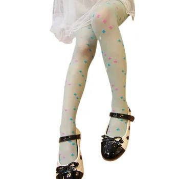 Çocuklar Kız Candy-İpek Çorap 5 Kız Bebek için Şeffaf Külotlu çorap Tayt Kadife 9Years Renkli-