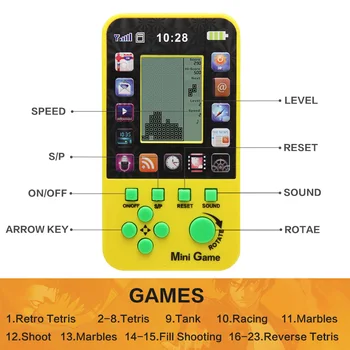 Çocuklar Oyuncak Retro Tetris Oyun Konsolu İnşa İçin 2 adet Ücretsiz Kargo Çocuklar-23 oyunlarında Klasik Entelektüel Oyuncaklar, Konsol, Konsol