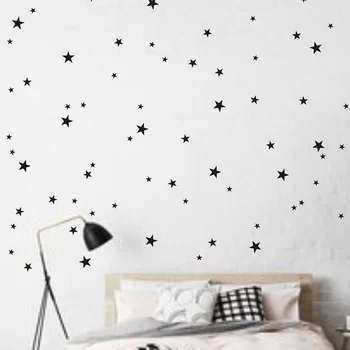 Çocuklar çocuklar için Beş İskandinav tarzı köşeli yıldız Duvar Sticker DİY Duvar Sanat Çıkartmaları çocuk odası Ev Dekorasyon Çıkartmaları yıldız yatak odası