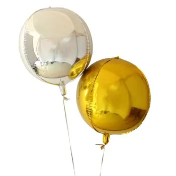 Çocukların Doğum günü Düğün Parti Dekorasyon Helyum Bebek Gelin Duş Balonları için 18 İnç Altın Gümüş 4D Yuvarlak Folyo Balon