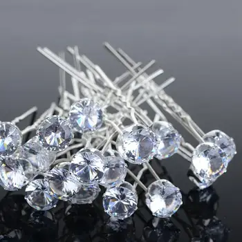 Çok 20Pcs Kristal Taklidi Saç tokası Yuvarlak Taç Hairband Düğün Aksesuarları Nedime Gelin Takı Toptan Klipleri