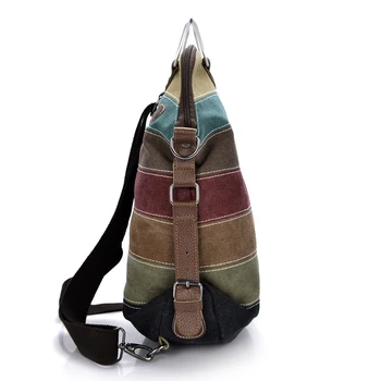 Çok renkli Vintage Tuval Kadın Sırt çantası Genç Kızlar için Yamalı Omuz Çantası Kadınlar Rahat Okul Çantaları 1091-1 Seyahat