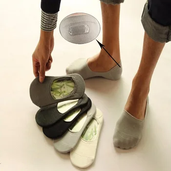Çorap Erkek Terlik Bambu Fiber Olmayan Silikon Görünmez Tekne Sıkıştırma Çorap Yaz Erkek ayak Bileği Çorap 10 adet=5pairs/lot slip