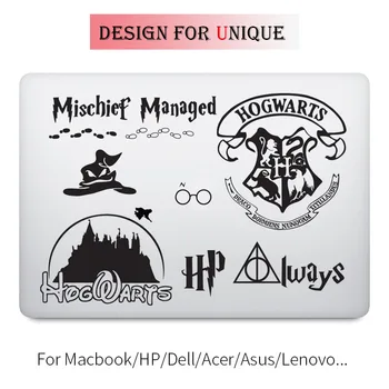 Çıkartma Harry Potter Elemanları Apple Macbook Air Retina 11 12 13 15 inç Vinil Mac Mi Yüzey Kitabı Cilt İçin Laptop Sticker Seti