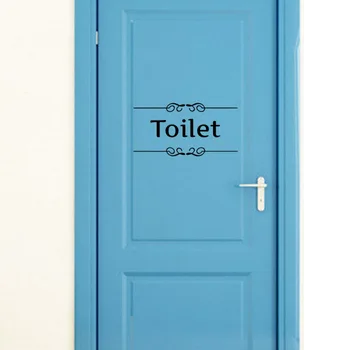 Çıkarılabilir Banyo Dekorasyonu Duvar Sticker Tuvalet Kapı Vinil Çıkartma
