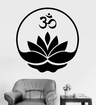 Çıkarılabilir Ev Dekor Duvar Sticker Buda Om Lotus Meditasyon Çıkartma Vinil Duvar Çıkartmaları CW-13