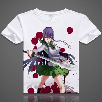 Ölü T lise-shirt Takashi Komuro Cosplay Baskılı T Shirt Rei Miyamoto Kısa Kollu Tişört Busujima Saeko Üstleri