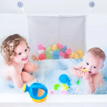 Örgü Bebek Banyo Oyuncak HG99 Çocuklar Katlanır Net Asılı Çanta Banyo Oyuncakları Düzenli Depolama Vantuz Çanta Organizatörü