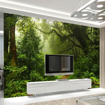Özel 3D Duvar Resimleri duvar Kağıdı İlkel Orman Büyük Duvar Modern Oturma Odası TV arka Plan Fotoğraf Duvar Dekor duvar Kağıdı Resim