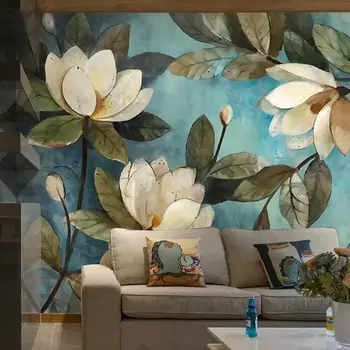 Özel Duvar Kağıdı, Avrupa Resim Çiçek Retro Salon TV Arka Giriş Yatak Odası duvar Kağıdı dokunmamış Duvar kaplamaları