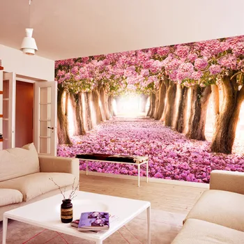 Özel Fotoğraf duvar Kağıdı 3D Duvar Pasoyu De Parede Yatak Odası Kızlar İçin Çiçekli duvar Kağıdı Pembe Romantik Kiraz Çiçekleri Büyük Duvar 3D