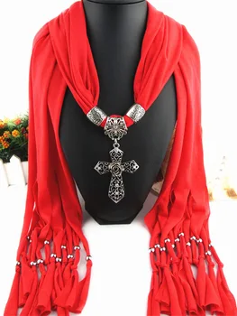 Özgün tasarım DİY Çapraz Kolye eşarp sonbahar kış moda kadın kolye şal lüks süslemeleri eşarplar