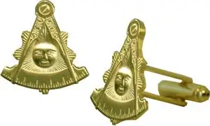 Özgür Masonlar Zanaat 100 Çift Mason Mason Son Ana kol düğmeleri Altın Rengi 3 boyutlu Tasarım Adam Mens Mavi Lodge kol düğmesi
